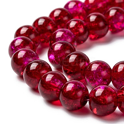 Two Tone Crackle Glass Beads Strands CCG-Q002-8mm-M-1