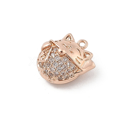 Brass Pave Cubic Zirconia Pendants KK-E791-01RG-1