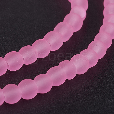 Baking Paint Transparent Glass Beads Strands X-GLAA-S031-4mm-20-1