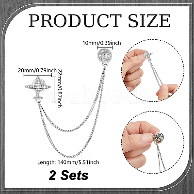 Airplane Alloy Hanging Chain Brooch JEWB-WH0001-71P-1