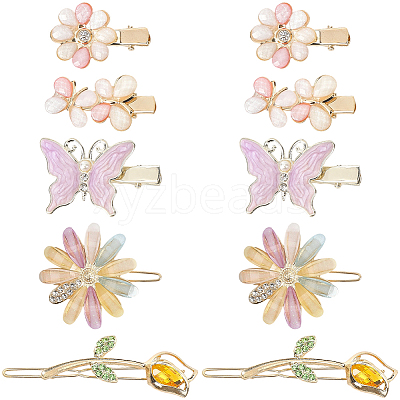 2 Bags Alloy & Resin Hair Clips Kits PHAR-SC0001-004-1