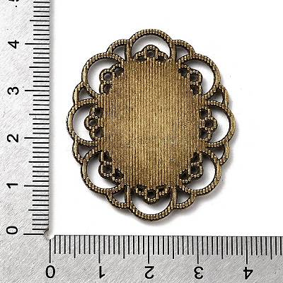 Filigree Wrap Oval Alloy Cabochon Settings PALLOY-N0088-10AB-NF-1