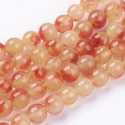Two Tone Natural Jade Bead Strands G-R165-8mm-02-1