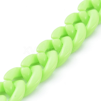 Handmade Opaque Acrylic Curb Chains AJEW-JB00662-05-1