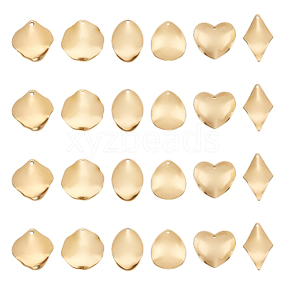 24Pcs 6 Style 304 Stainless Steel Pendants STAS-UN0040-44-1