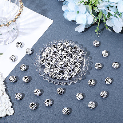 200Pcs Craft Style Acrylic Beads MACR-PA0001-14-1