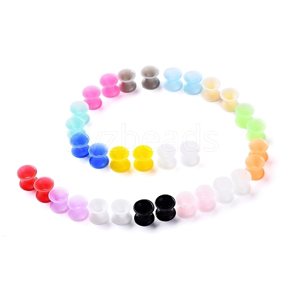 32Pcs 16 Colors Silicone Thin Ear Gauges Flesh Tunnels Plugs FIND-YW0001-17A-1