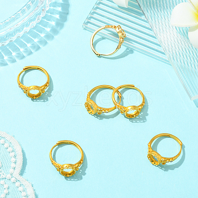 6Pcs Adjustable Brass Finger Rings Components KK-BBC0021-27-1