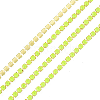 Brass Rhinestone Strass Chains CHC-N017-003B-B02-1