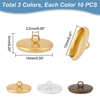 30Pcs 3 Colors Iron Bead Cap Pendant Bails STAS-PH0004-67-1