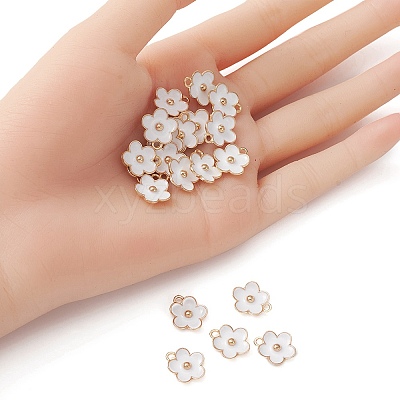 Light Gold Plated Alloy Enamel Pendants ENAM-YW0002-20A-1