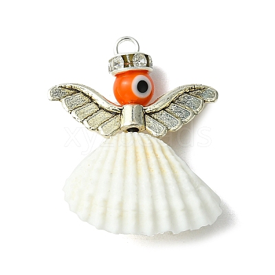 4Pcs 4 Colors Alloy Spiral Shell Pendants PALLOY-TA00083-1