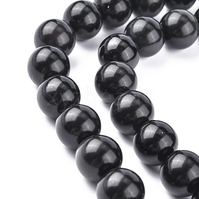 Natural Obsidian Beads Strands G-G099-14mm-24-1