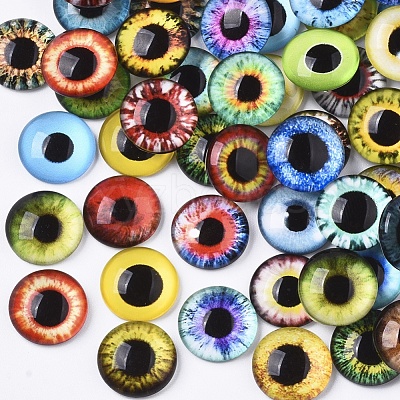 Flat Back Glass Cabochons GGLA-R023-10mm-01-1