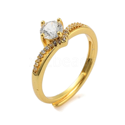 Clear Cubic Zirconia Adjustable Rings RJEW-L120-018G-01-1