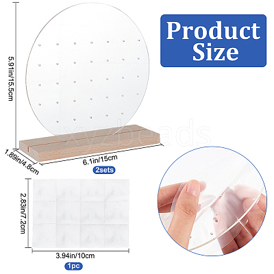 Round Transparent Acrylic Earring Stud Display Stand ODIS-WH0015-95-1