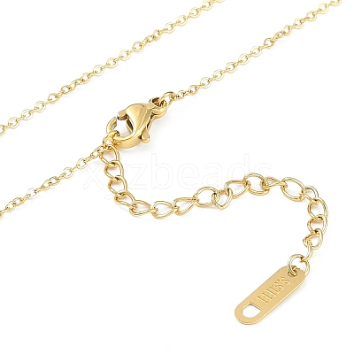 Ion Plating(IP) Golden Tone 304 Stainless Steel Enamel Bowknot Pendant Necklaces for Women NJEW-K276-07G-03-1