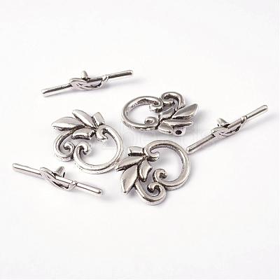 Leaf Tibetan Style Alloy Toggle Clasps X-LF0676Y-1