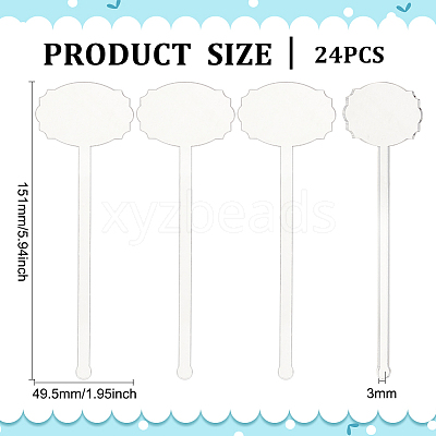 24Pcs Transparent Acrylic Stirring Rods AJEW-FG0003-15A-1