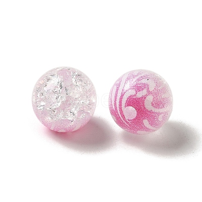 Duotone Spray Painted Crackle Acrylic Beads OACR-G029-02A-1