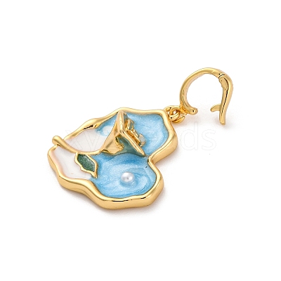 Brass Enamel Pendants KK-S502-09G-A-1
