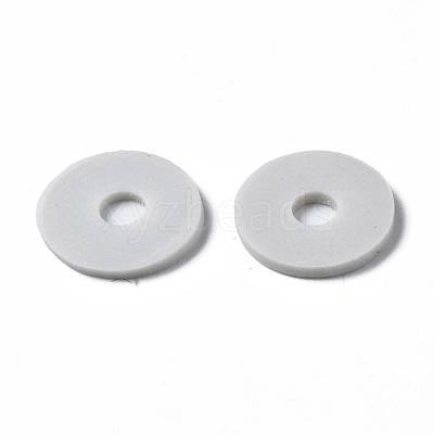 Flat Round Handmade Polymer Clay Beads CLAY-R067-12mm-39-1