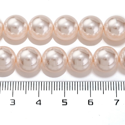 Baking Paint Pearlized Glass Pearl Round Bead Strands PEAR-H019-02D-01-1