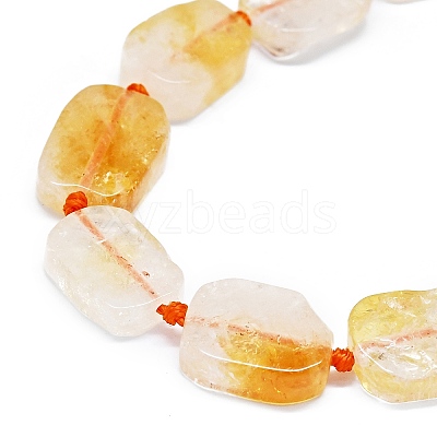 Heated Natural Citrine Beads Strands G-F725-13-1
