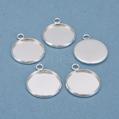 304 Stainless Steel Pendant Cabochon Settings STAS-F191-14S-E-1