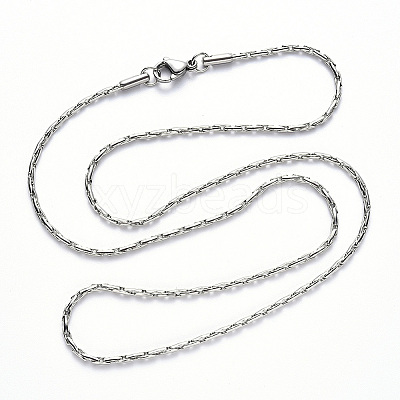 Non-Tarnish 304 Stainless Steel Boston Link Chain Necklace NJEW-S420-005A-P-1