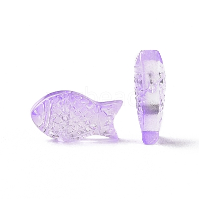 Transparent Spray Painted Glass Beads GLAA-I050-10B-1