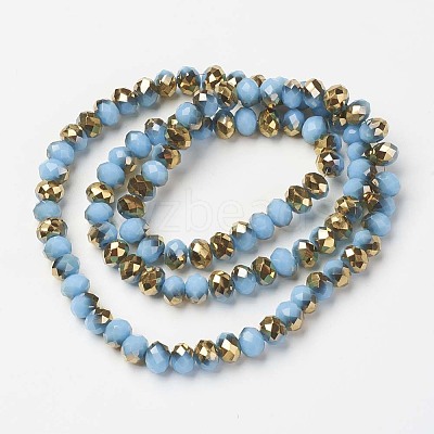Electroplate Opaque Glass Beads Strands LS-EGLA-A034-P6mm-O11-1