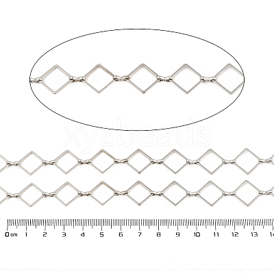 Rack Plating Rhombus Brass Link Chains CHC-M026-01P-02-1