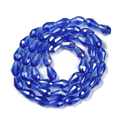Transparent Electroplate Glass Beads Strands LS-EGLA-N013-T8mm-B11-1
