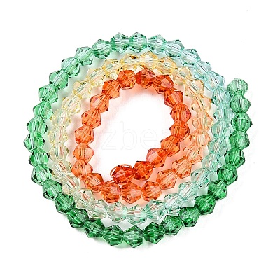 Gradient Color Baking Paint Glass Bead Strands DGLA-A039-T6mm-A013-1