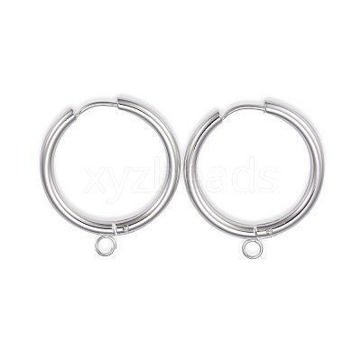 201 Stainless Steel Huggie Hoop Earring Findings STAS-P283-01L-S-1