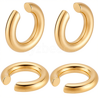 2 Pairs 303 Stainless Steel Cuff Earrings EJEW-BBC0002-25G-1
