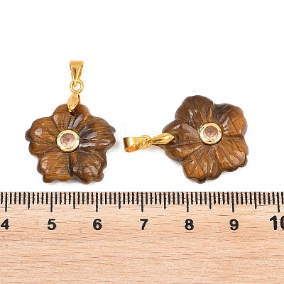 Natural Tiger Eye Carved Pendants G-A315-01G-07-1