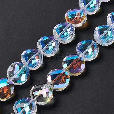 Faceted Glass Beads Strands EGLA-E030-01G-1