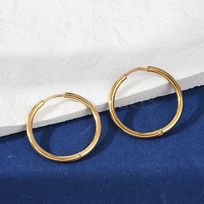 304 Stainless Steel Huggie Hoop Earrings EJEW-G272-02-20mm-G-1