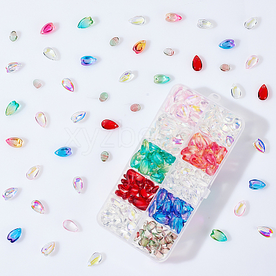 200Pcs 10 Styles Transparent Glass Charms GLAA-GA0001-67-1