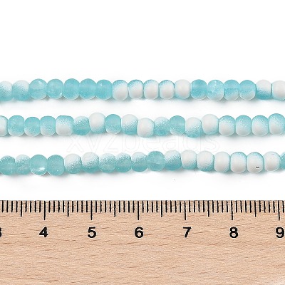 Frosted Crackle Glass Beads Strands GLAA-U001-4mm-M08-1