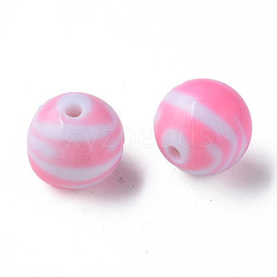 Opaque Striped Acrylic Beads MACR-S373-27B-05-1