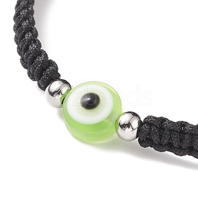 Resin Evil Eye Braided Bead Bracelet BJEW-JB08426-02-1