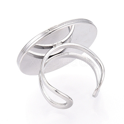 304 Stainless Steel Cuff Ring Findings STAS-S080-040I-P-1