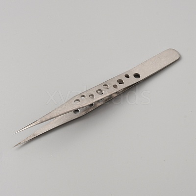 Stainless Steel Fine Ponited Tweezers TOOL-WH0125-46B-1