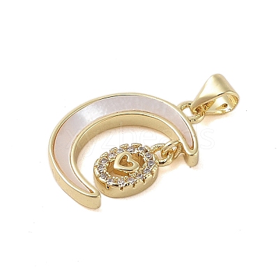 Brass Micro Pave Clear Cubic Zirconia Pendants KK-I712-49G-02-1