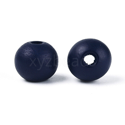 Painted Natural Wood Beads WOOD-S049-05B-1