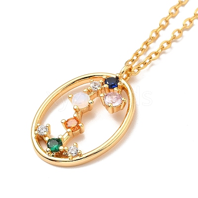 Colorful Cubic Zirconia Constellation Pendant Necklace LS-NJEW-H166-01K-1
