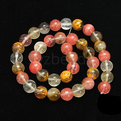Tigerskin Glass Beads Strands G-G152-6mm-3-1